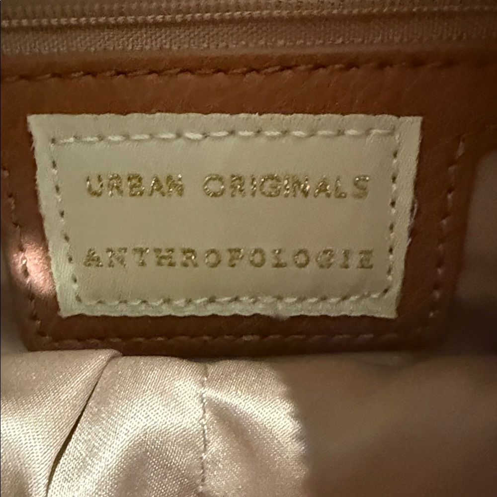 Anthropologie Cognac Crescent Leather Shoulder Bag with Removable Strap new - Picture 2 of 5